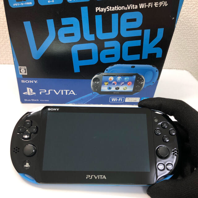 PlayStation Vita(プレイステーションヴィータ)のSONY PSVITA Value Pack Wi-Fiモデル ブルーブラック エンタメ/ホビーのゲームソフト/ゲーム機本体(携帯用ゲーム機本体)の商品写真