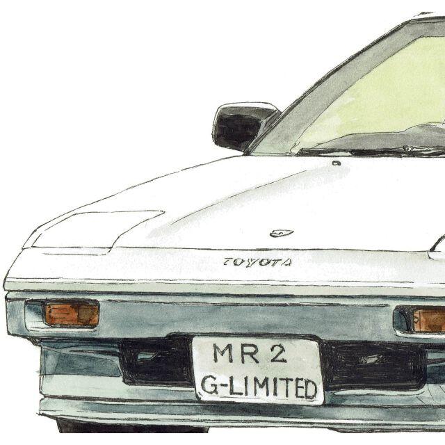 NC-558 トヨタMR2 1600限定版画サイン額装作家平右ヱ門 エンタメ/ホビーの美術品/アンティーク(版画)の商品写真