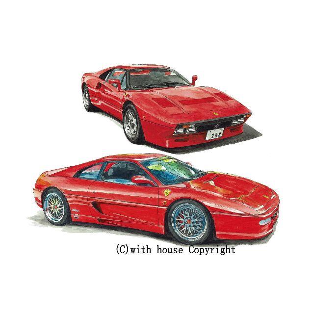 GC-1559フェラーリ288GTO/F355限定版画サイン額装作家平右ヱ門 1