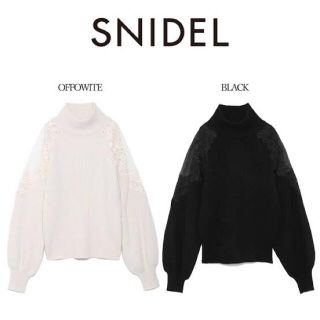 スナイデル(SNIDEL)のsnidel  レースブロッキングニットプルオーバー(ニット/セーター)