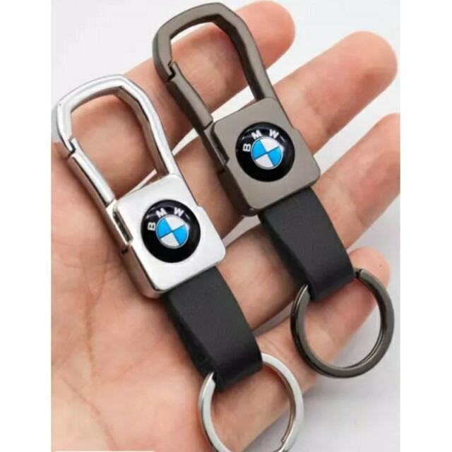 BMW(ビーエムダブリュー)のBMW カスタムレザー メタル キーホルダー ガンメタル 1個 メンズのファッション小物(キーホルダー)の商品写真