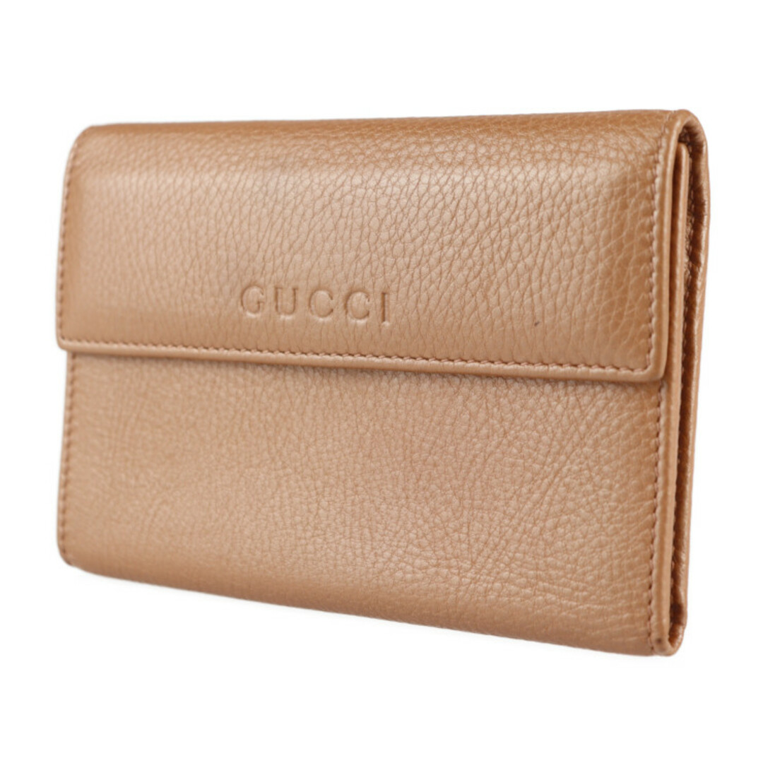 Gucci - GUCCI グッチ 三つ折り財布 346057 0416 レザー ブラウン系