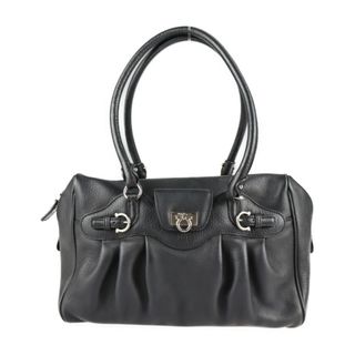 サルヴァトーレフェラガモ(Salvatore Ferragamo)のSalvatore Ferragamo サルヴァトーレ フェラガモ ガンチーニ  ハンドバッグ 21 6880 レザー   ブラック シルバー金具  ショルダーバッグ 【本物保証】(ハンドバッグ)