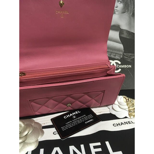 CHANEL(シャネル)のみーぴ様専用♡美品★  シャネル マドモアゼル 長財布 フラップ ピンク 正規品 レディースのファッション小物(財布)の商品写真