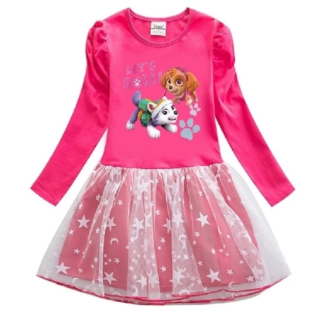 パウパトロール ワンピース 120 ドレス 長袖 キッズ/ベビー/マタニティのキッズ服女の子用(90cm~)(ワンピース)の商品写真