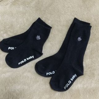 ポロクラブ(Polo Club)の黒ソックス 2組 POLObaby(靴下/タイツ)