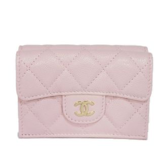 シャネル(CHANEL)のシャネル スモール フラップウォレット マトラッセ ココマーク パステルピンク(財布)