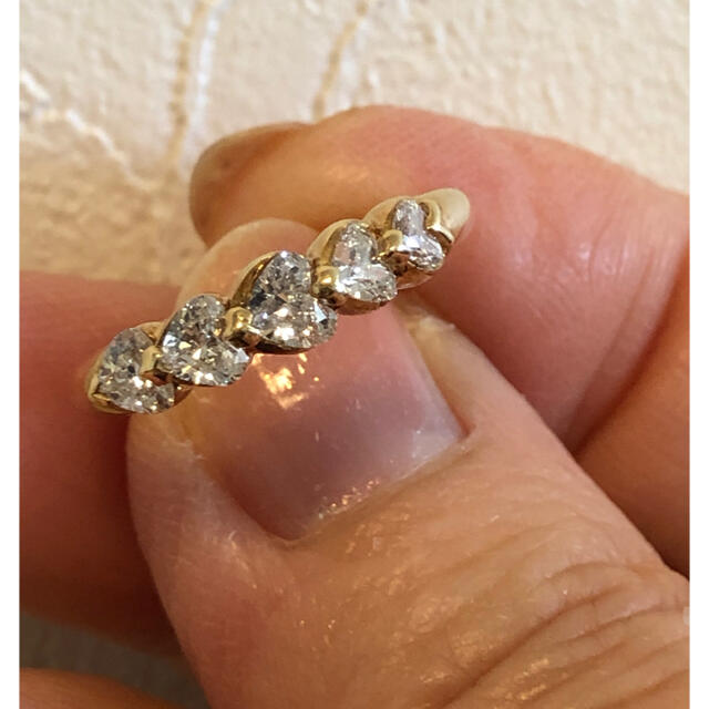 ご専用　K18 ハートシェイプダイヤモンドリング レディースのアクセサリー(リング(指輪))の商品写真