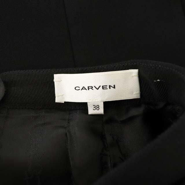 CARVEN(カルヴェン)のカルヴェン スカート ひざ丈 レースアップ 台形 38 黒 ブラック ■EC レディースのスカート(ひざ丈スカート)の商品写真