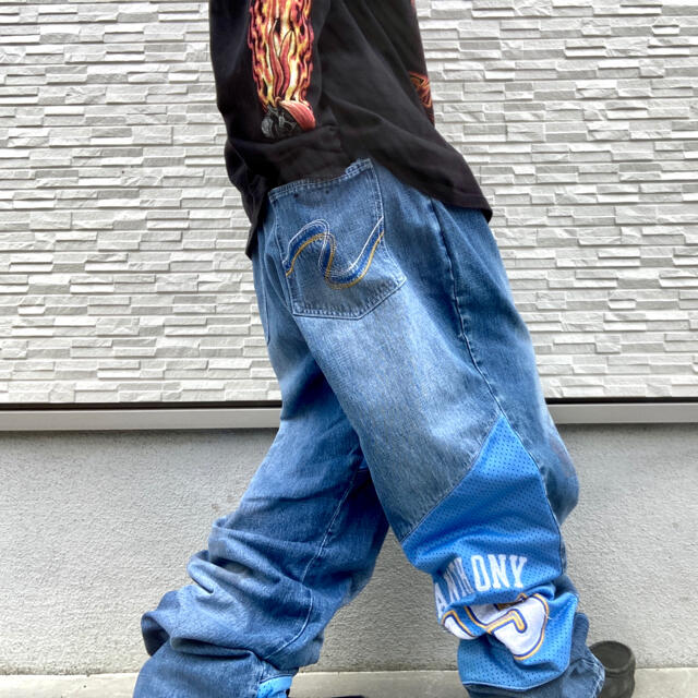 古着 NBA デッドストックUNK ジーンズ ワイド パンツ 極太 デニム ㉓