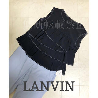 ランバンオンブルー(LANVIN en Bleu)のランバン　トップス　ペプラム　(カットソー(半袖/袖なし))