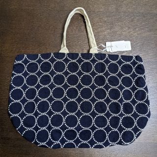 ミナペルホネン(mina perhonen)の【タグ付 】ミナペルホネン ドンドンバッグ タンバリン navy × white(トートバッグ)