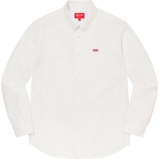 L 白 Supreme Small Box Twill Shirt White