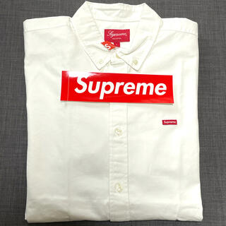 L 白 Supreme Small Box Twill Shirt White