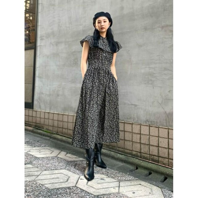 moussy(マウジー)の【MOUSSY】WAIST TUCK RUFFLE ドレス◆ レディースのワンピース(ロングワンピース/マキシワンピース)の商品写真