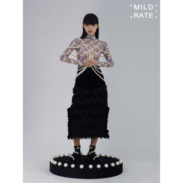 anatelier(アナトリエ)の"MILD LATE" チューリップ柄 シアーカットソー パープル インナー レディースのトップス(カットソー(長袖/七分))の商品写真