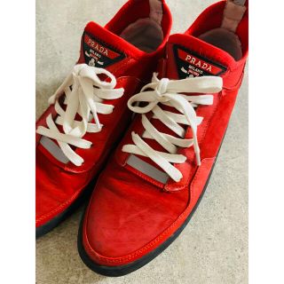 プラダ(PRADA)のPRADA スニーカー　赤　26.5(スニーカー)