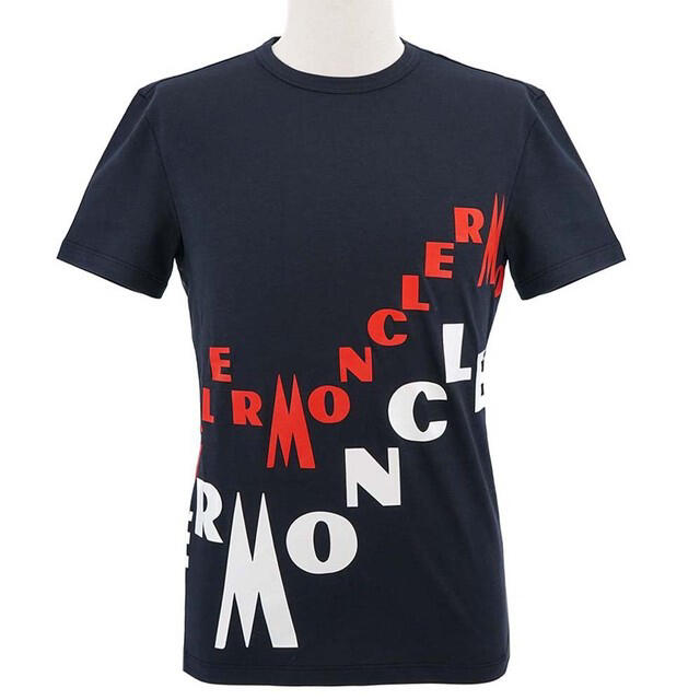 ★極美品★ MONCLER Tシャツ S ネイビー MAGLIA 赤字 完売品