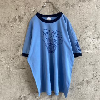 アメリカプリントTシャツ GILDAN バックプリント ゆるだぼL パープル