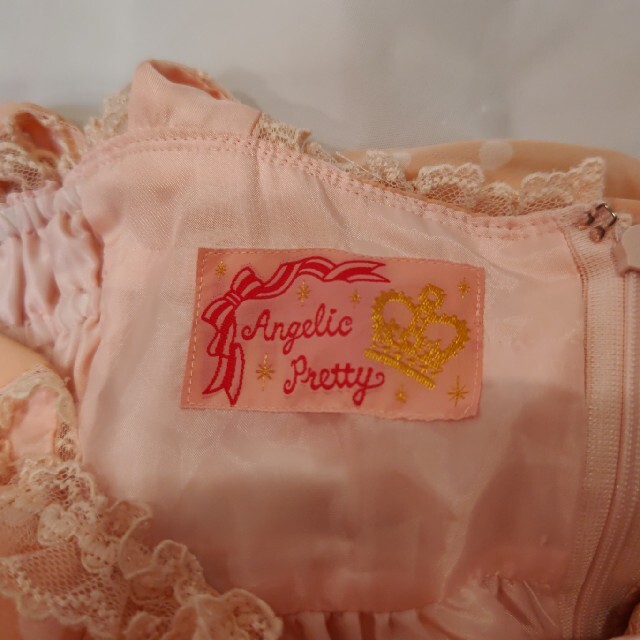 Angelic Pretty(アンジェリックプリティー)のアンジェリックプリティ初期布タグ、新品シフォン水玉ジャンパースカート レディースのワンピース(ひざ丈ワンピース)の商品写真