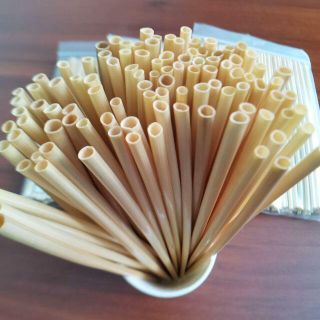 【新品未使用】麦わらストロー 500本 天然素材 紙個包装