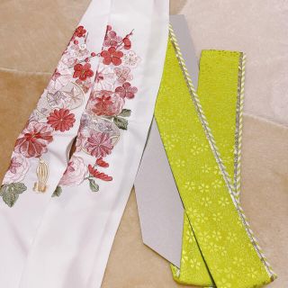 重衿　三重ストライプと刺繍衿(振袖)