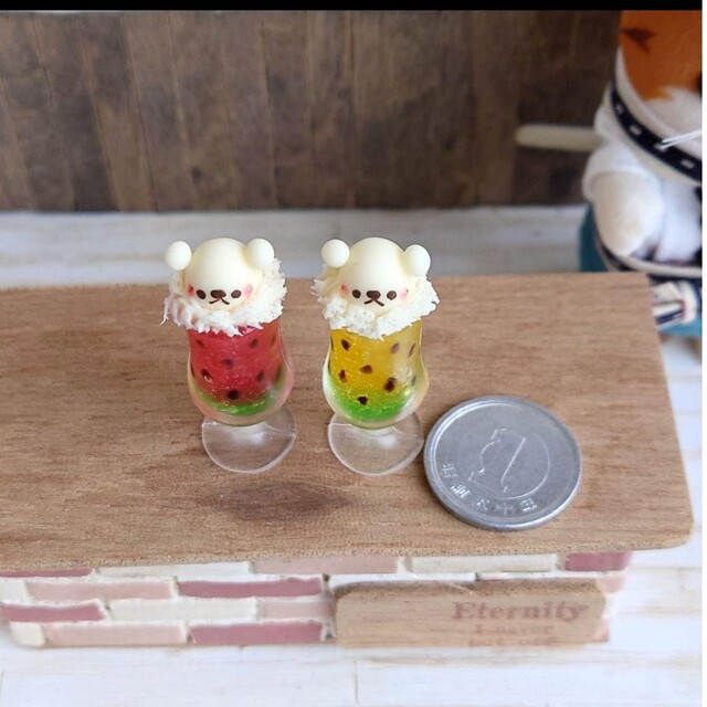 オーダーページ✾しろくまアイスのっけスイカソーダセット - ミニチュア