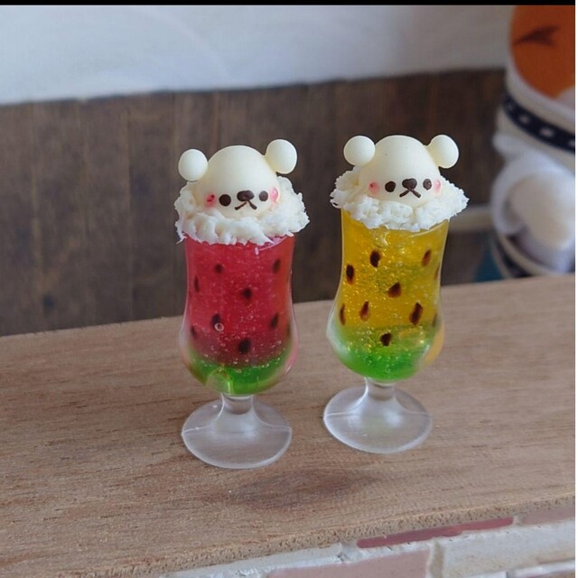 オーダーページ✾しろくまアイスのっけスイカソーダセット - ミニチュア