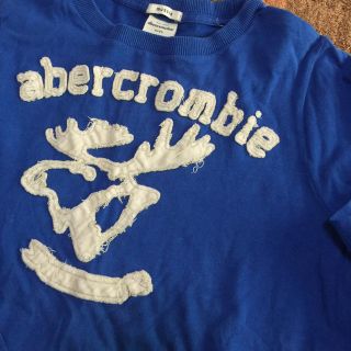 アバクロンビーアンドフィッチ(Abercrombie&Fitch)のAbercrombie  アバクロのＴ長  ブルー(Tシャツ/カットソー)