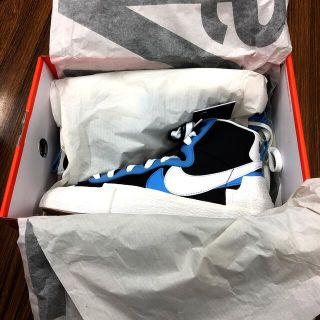 ナイキ(NIKE)のnike sacai ブレーザー mid ブルー 27.0cm(スニーカー)