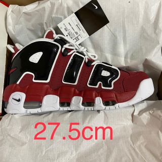 ナイキ(NIKE)のNIKE エアモアアップテンポ Black and Varsity Red(スニーカー)