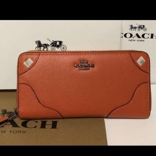 コーチ(COACH)のCOACH コーチ 財布 オレンジ レーザー 長財布 新品未使用 男女兼用(長財布)