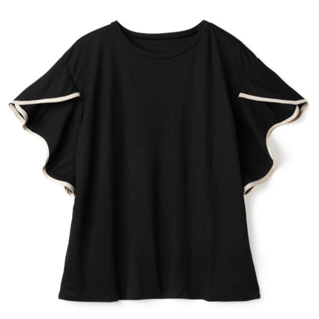 GRL(グレイル)のバイカラーフリル袖パイピングTシャツ レディースのトップス(Tシャツ(半袖/袖なし))の商品写真