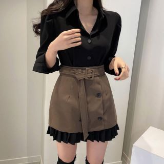 スタイルナンダ(STYLENANDA)の【予約商品】《2カラー》セット　プリーツ　スカート　シャツワンピ　秋服(セット/コーデ)