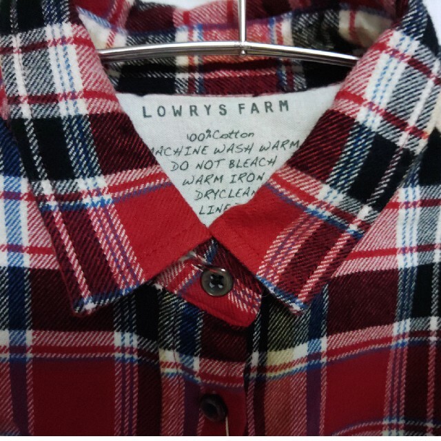 LOWRYS FARM(ローリーズファーム)の【タグ付き】LOWRYS FARM　ネルチェックシャツワンピース　M レディースのトップス(シャツ/ブラウス(長袖/七分))の商品写真