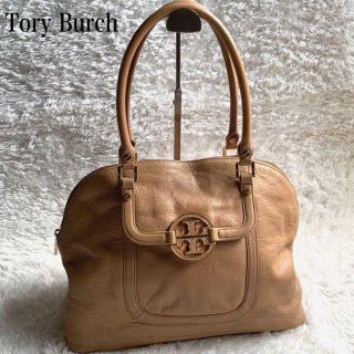 トリーバーチ(Tory Burch)のTory Burch ハンドバッグ ロゴ レザー ベージュ　A4収納可能(ハンドバッグ)