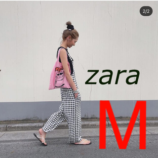 ザラ(ZARA)のZARA ギンガムプリント　オーバーオール　M(サロペット/オーバーオール)