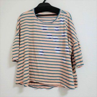 センソユニコ(Sensounico)のUSED センソユニコ ボーダー柄ドットブリーチベルスリーブＴシャツカットソー(カットソー(半袖/袖なし))