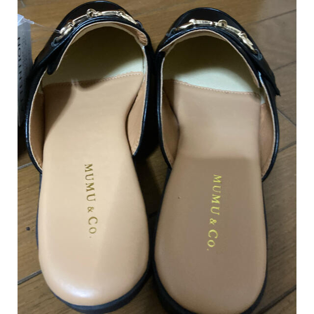 しまむら(シマムラ)のあや様専用　SALE MUMU&CO ローファー 風ミュールスリッポン　黒　LL レディースの靴/シューズ(ミュール)の商品写真