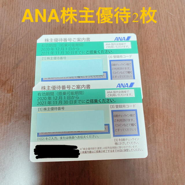 ANA(全日本空輸)(エーエヌエー(ゼンニッポンクウユ))のANA株主優待券2枚セット チケットの優待券/割引券(その他)の商品写真