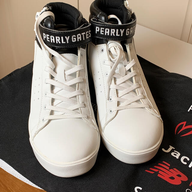 PEARLY GATESパーリーゲイツレディースハイカットゴルフシューズ24㎝白