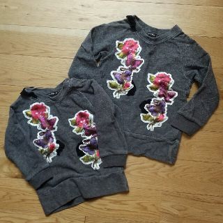 ラグマート(RAG MART)のラグマート トレーナー  95 100 2枚セット 花柄 姉妹 リンクコーデ (Tシャツ/カットソー)