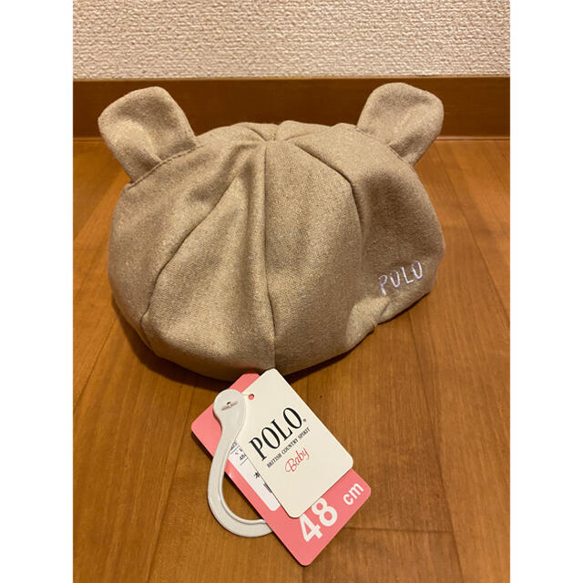 POLO RALPH LAUREN(ポロラルフローレン)のPOLO Baby ベレー帽　耳付き　48cm クリーム/ベージュ キッズ/ベビー/マタニティのこども用ファッション小物(帽子)の商品写真