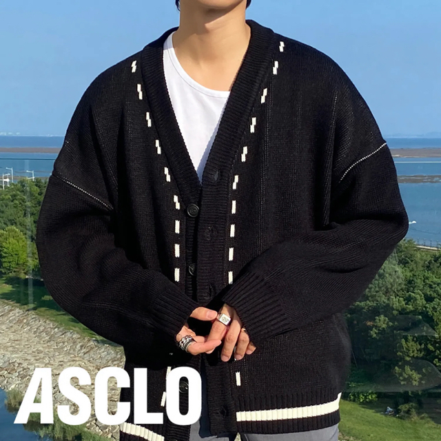 BTS)BubbleLoosefitStitchCardigan韓国ASCLO - カーディガン