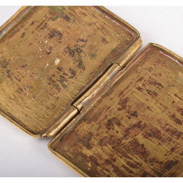 古銅鍍金 彫金花文 薬入 時代箱付 N R3811 古銅鍍金 彫金花文 薬入 時代箱付 N R3811