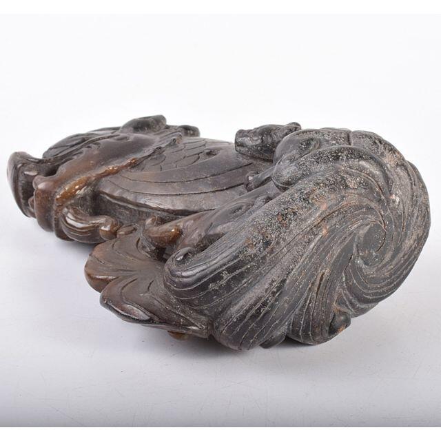 中国 玉石寿山石彫刻 神獣彫 置物 V R3819