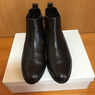 新品 cocaショートブーツ　本革　黒　23.5(ブーツ)