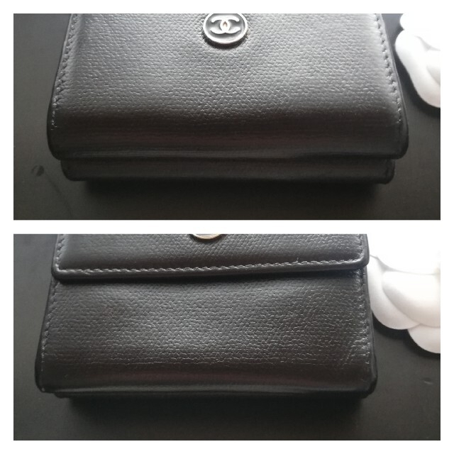 CHANEL(シャネル)の美品♥CHANELココボタンダブルホック折り財布/ブラック レディースのファッション小物(財布)の商品写真