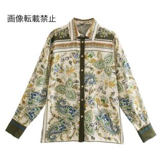 ザラ(ZARA)の🎐8月新作🍧5472◆vintage ヴィンテージ エスニック 柄 シャツ(シャツ/ブラウス(長袖/七分))