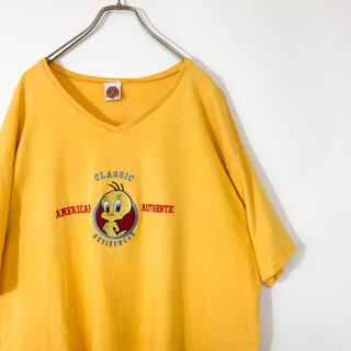 90s LOONEY TUNES TWEETY 刺繍 Tシャツ アメリカ古着(Tシャツ/カットソー(半袖/袖なし))